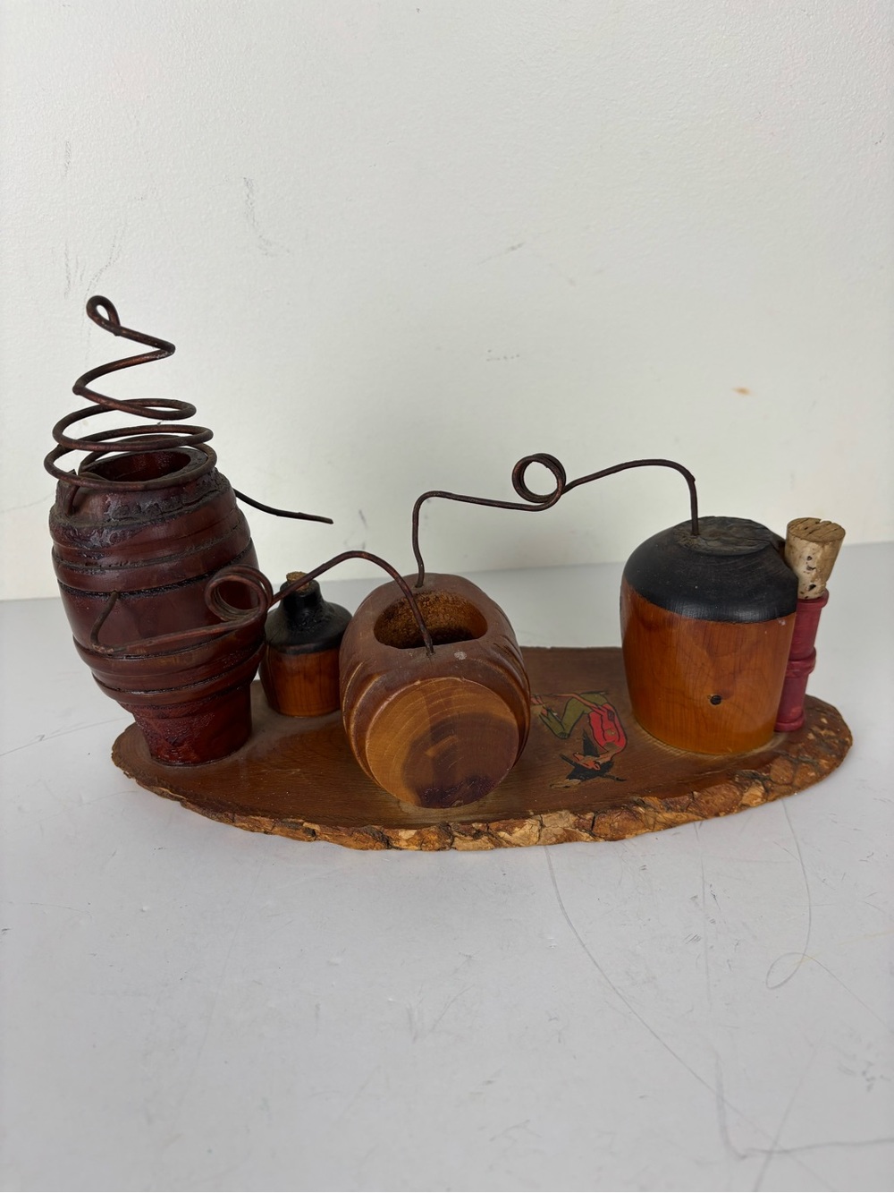Folk Art Miniature Moonshine Still-Handmade Wooden
